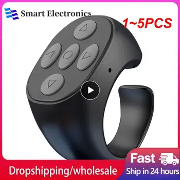 1-5 бр. Съвместим с Bluetooth видеоконтроллер с върха на пръста, устройство за обръщане на страниците за кратко видео, пръстен за дистанционно управление на мобилен телефон