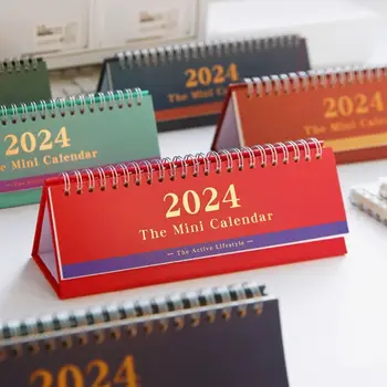 1 БРОЙ Обикновен настолен календар в 2024 година, творчески Миниатюрен художествен орнамент, лесен модерен Перекидной календар на стойка