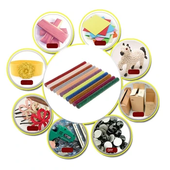 11шт Термоклеевая пръчка Смесен цвят, Блясък на Вискозитета на Средства за ремонт на детски играчки САМ Занаятите