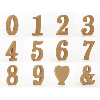 1бр 10 см Дървени Цветни цифри 0-9 Дървени занаяти арабски цифри Художествени занаяти на Застояла парти Сватба Начало декор