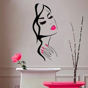 1БР Секси красавица Свалящ Индивидуалност Мода Креативна стикер на стената Хол Разтегателен Фон спални Стикер за стена