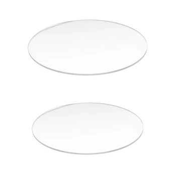 2 елемента огледално прозрачни акрилни кръгли диска с дебелина 3 мм и 70 мм и 60 мм
