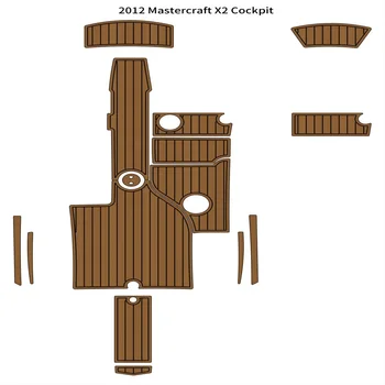2012 Mastercraft X2 Подложка За пилотската кабина Лодка EVA Пяна Комплект От Изкуствена Тик Подложка За Пода Подови Основа Самоклеящийся Стил SeaDek Gaterstep