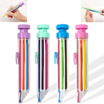 4шт Цветни цветни молив, се върти молив, притискателния молив, моливи за деца, художествени Цветни битови моливи