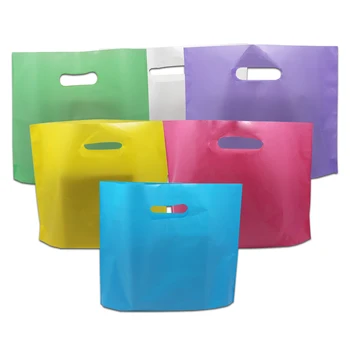 50 бр. / лот Цветна Пластмасова пазарска чанта за Еднократна употреба, подходящи за вторична преработка, Пылезащитная дрехи, бельо, козметика, Подаръци пакети за подробности