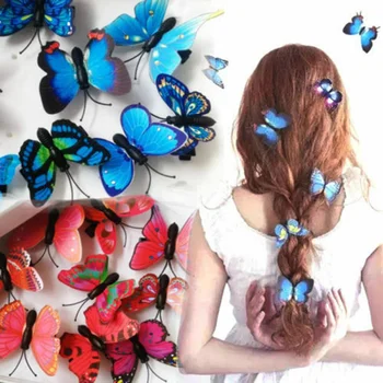 5x Фиби за коса с пеперуди, Сладки пластмасови Аксесоари за коса за младоженци, костюм за сватбена фотография, мода декорация, щипки за коса, шапки