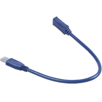6X Син удължителен кабел с конектор USB 3.0 мъж към мъж F/M Тип A 30 см