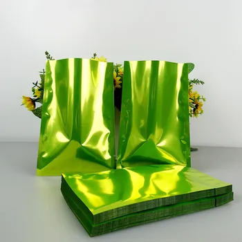8 * 12 см, 200 бр. x Зелен пакет от алуминиево фолио - Алюминизированный найлонова торбичка от майларовой фолио, термосвариваемые плоски опаковки, амбалаж за съхранение на хранителни продукти