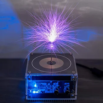 Bluetooth Музикална намотка на Тесла Осязаемая Изкуствена Мълния Разрядник Електродъгово генератор 10 cm Високочестотен Импулсен електрически