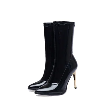 BLXQPYT Zapatos De Mujer / 2022 г. Пикантни Модни Дамски Ботильоны с остри пръсти на много висок ток; по-Големи Размери 45 46; Обувки на платформа 2202