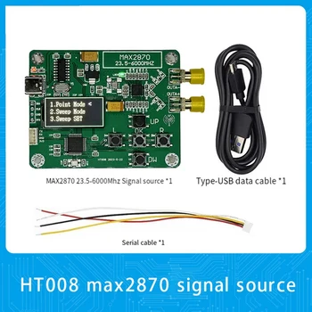 HT008 Източник на сигнал MAX2870 STM32 23,5-6000 Mhz Генератор на сигнали Точка в подкрепа на източник на сигнал/режим на Траен Зелен