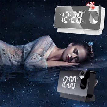 Led цифров прожекционен алармата на Електронния будилник с проектор време, Нощни часове за спални