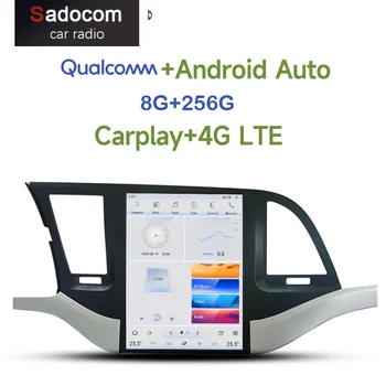 Tesla Qualcomm Carplay 360 4G LTE Android 11,0 8G + 256G Кола DVD плейър GPS RDS Радио, wifi, Bluetooth За Hyundai Elantra 2016-2018