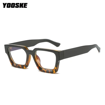 YOOSKE Рамки за очила със синя светлина, Дамско Мъжка мода, Квадратни рамки за очила, Дамски Компютърни оптични очила Унисекс