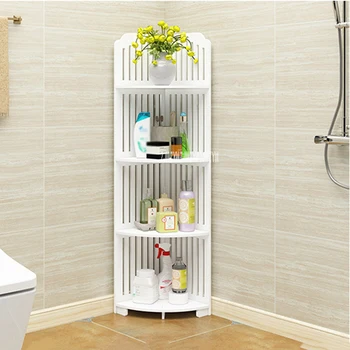ZWJ-002 Страничен шкаф за съхранение в банята Без перфорация, Вида на пода на тоалетната чиния Ъглов Тоалетка с огледало, Рафтове за съхранение на тъкани, Триъгълен полк