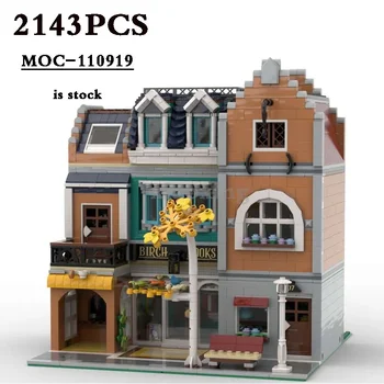 Алтернативна версия Classic MOC-110919 Bistro Bookstore Книжарницата - 10270 Събрание 2143 елементи от строителни блокове на детски Играчки САМ Подаръци