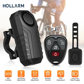 Безжична велосипедна аларма Hollarm с дистанционно управление, водоустойчив електрически мотоциклет, скутер, защита от кражба