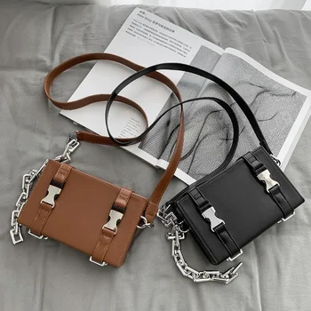висококачествена квадратна чанта на едно рамо ins, модни нишевая малка квадратна чанта, мъжка чанта-месинджър