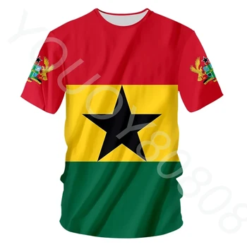 Гана Джърси Harajuku Гана Тениска Лятна Y2k Дигитален 3D Печат Са Модерни Ежедневни Мъжки и дамски тениски По поръчка