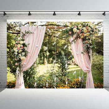 Декор за заснемането на открито, Розови цветя, Пердета, Сватбена украса, на Фона на снимки, Фон за рожден ден, фотографско студио