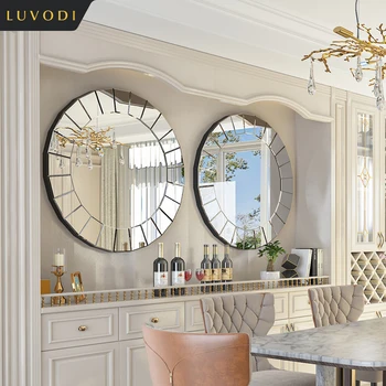 Декоративно огледало LUVODI Home за всекидневната, стенно художествено дизайнерско огледало за антре, трапезария, сватби