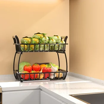 Домашно приготвена Кошница за плодове Титуляр за зеленчуци и Купа за плодове Рафтове за съхранение на малки предмети Правоъгълна стойка за съхранение на кошница