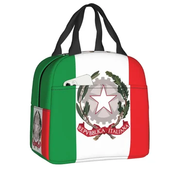 Емблемата на Италия Чанта за обяд Мъжки Дамски Термоохладитель, Изолиран Италиански Флаг, Обяд-бокс за деца, Чанти за училище, храна и пикник