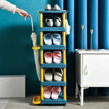 Задвижваната стеллажа за обувки Тесен Проста Многопластова шкаф за обувки Здрава рафт за обувки богат на функции рафт за обувки Спестяване на пространство в дома си