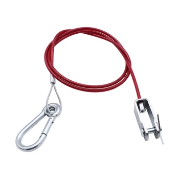 Здрав кабел за демонтаж на ремарке от неръждаема стомана с фигурен скоба и карабинер