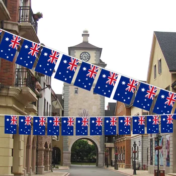 Знамената на Австралия 14x21 см, 20 бр / компл., вимпел, на знамената на Австралия, Банер, Овесени ядки, празник, парти, декорация на дом за отдих и почивка