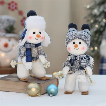 Коледен снежен човек, сладък тенис на украшение, стоп-моушън играчка, начало декор, подарък за парти.