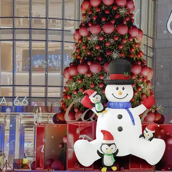 Коледни надуваеми украшения във формата на снежен човек Екстериорни декорации с Пингвини Декорации за двор Външно и вътрешно Коледните градина