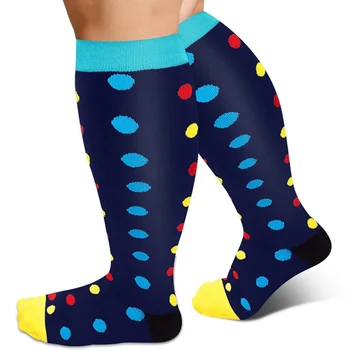 Компресия чорапи за разширени вени Коляното чорапи за облекчаване на умора и болка Спортни компресия чорапи Плюс размер