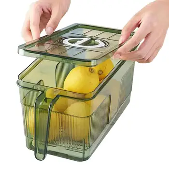 Кутия за съхранение на храна в хладилника, Прозрачни контейнери за сортиране С капак И дръжка, Кухненски хладилник, шкаф с фризер, Органайзер