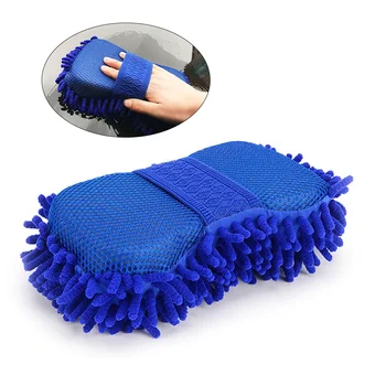 Кърпа за почистване на автомобила гъба за миене от ултра-тънък влакна шенилна Оборудване за почистване на автомобили (случаен цвят)