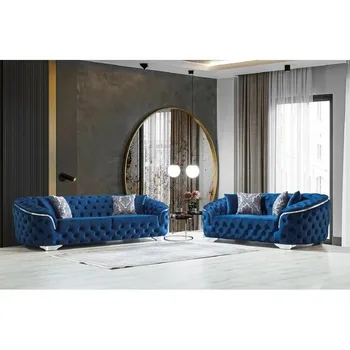 луксозен диван-комплект от 2 + 3 кадифени виолетови платна за всекидневна стая в хотелски апартаменти