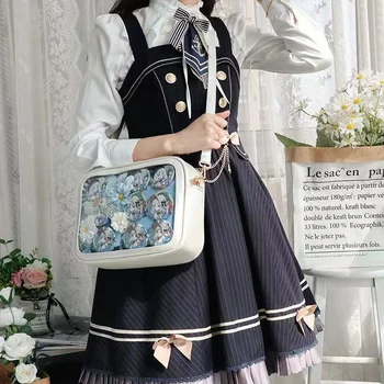 Луксозна чанта през рамо от изкуствена кожа, с висококачествена дамска чанта в стил сладка Лолита 