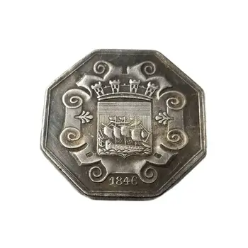 Медал на Франция 1846 г., покрит с мед, сребро, антични копия на декоративни монети