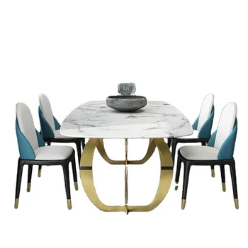 Метални мебели с Високо качество, Уникален дизайн Креативен маса за хранене Пандора с керамично златен основание за 6 8 10 места Столове за Трапезария
