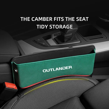 Многофункционална кутия за съхранение на седалки за Mitsubishi Outlander, Органайзер за пропастта между седалките, Странична чанта за седалка, запазено отвор за кабел зарядно