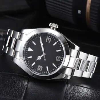Модерен Мъжки Механични часовници Parnis 40 мм, с Черен Циферблат, Сапфирен Кристал, Водоустойчив Мъжки Автоматичен Часовник reloj hombre, Мъжки Часовник