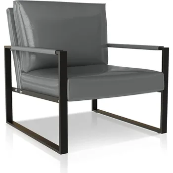 Модерно кресло средата на века с много голям ергономична възглавница, здрава метална рамка, подложки за краката, със защита от надраскване, Едноспален разтегателен диван и фотьойл