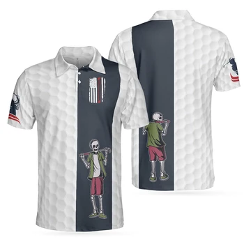 Мъжка лятна риза-топка за голф 2023, къс ръкав, Удобна Ежедневни спортни дрехи-поло, Дишаща бързосъхнеща с модерна риза