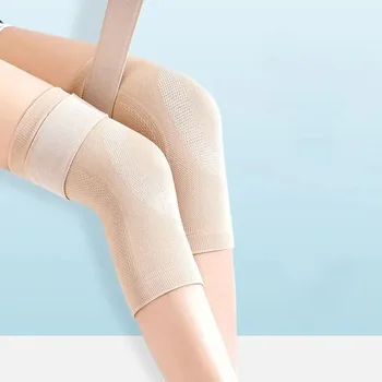 Найлонови коленете Колан с безплатна регулиране, Противоскользящий Коляно-протектор от пелин, Тънка дишаща топло за коленете превръзка на коляното.