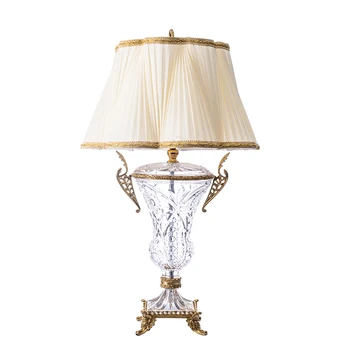 настолна лампа от мед, кристал, висококачествени меки бижута, аксесоари за дома, хол, спалня, украса за нощни тумбочек