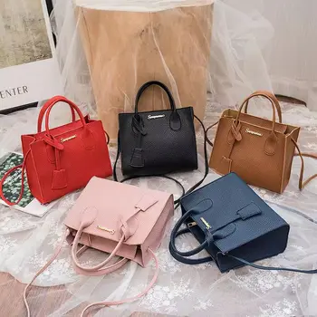 Нова дамска чанта, модерен обикновена улица чанта през рамо от изкуствена кожа за дами, ежедневни проста чанта-месинджър за пазаруване, подаръци за приятели