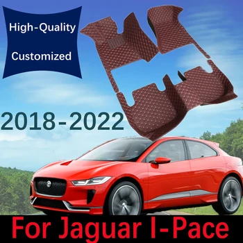 Обичай Кожени автомобилни постелки за Jaguar I-Pace 2018 ~ 2022 Модни автомобилни килими, постелки за краката, Аксесоари за интериора
