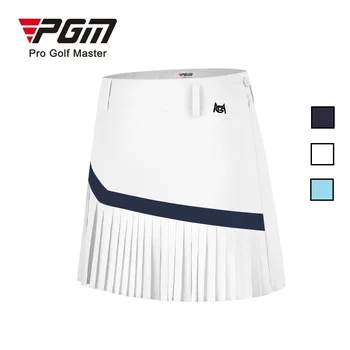 Облекло за голф PGM, модни дамски мини-пола за тенис в сгъвката със средна талия и защитни панталони, дишаща спортна кърпа за лятото