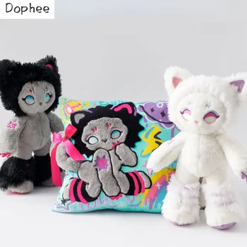 Оригиналната скъпа играчка Dophee под формата на котка, статуетка, кукла, възглавница за сън, за момичета, подарък за двойка, Плюшени накити, красива възглавница за гърба