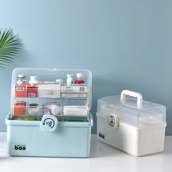 Пластмасова кутия за съхранение, органайзер за медицински консумативи, Многофункционални преносими шкафче за лекарства, Кутия за възстановяване след набиране, за семейство, директна доставка
